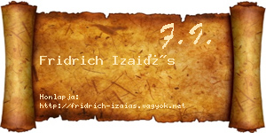 Fridrich Izaiás névjegykártya
